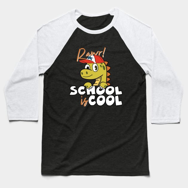 Rawr School is Cool School beginner Baseball T-Shirt by Aistee Designs